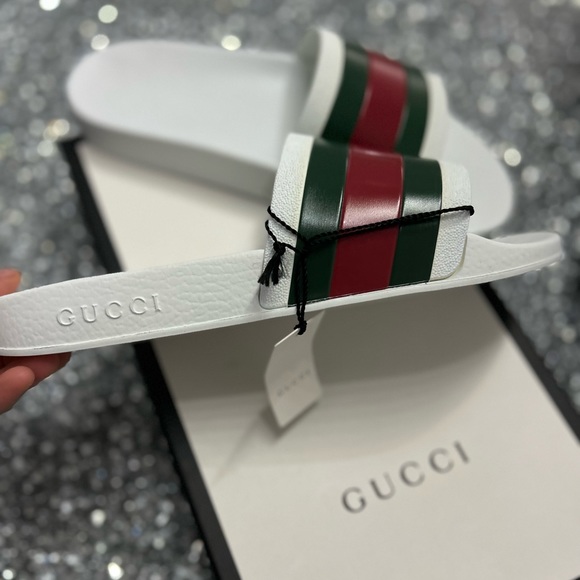 Brand new original Gucci slides with their original box. Color white. - Picture 2 of 5